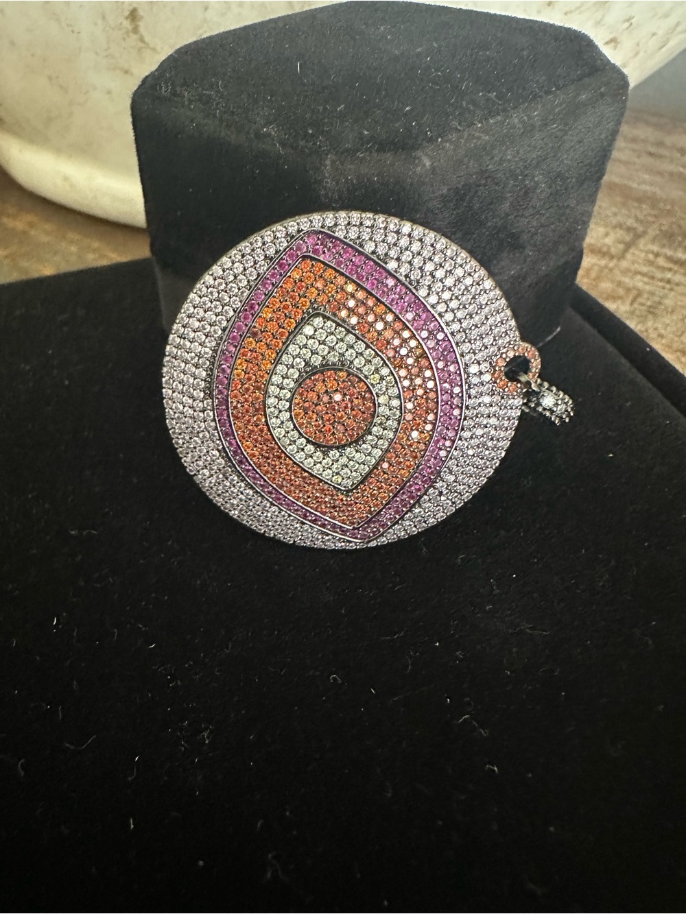 Pave Crystal Multicolor Teardrop Pendant Necklace - Women Jewelry
